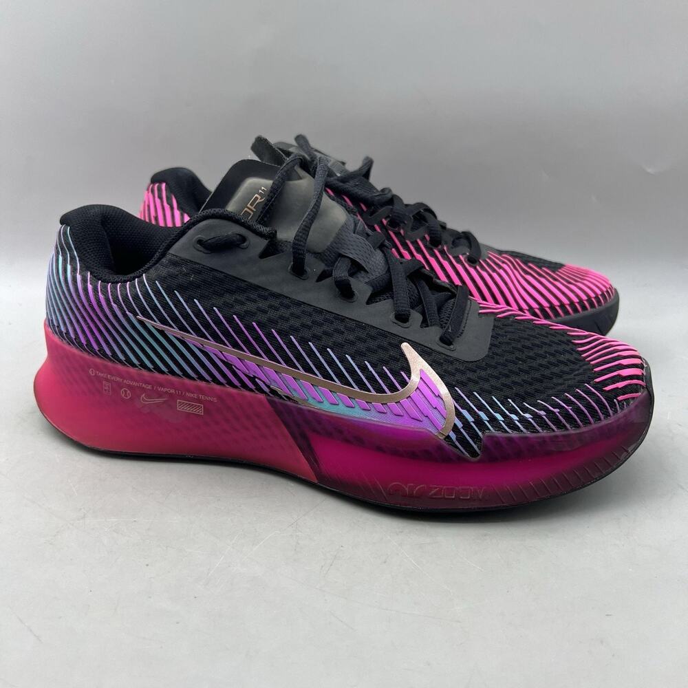 Nike Court Air Zoom Vapor 11 Premium HC Shoes Womens 8 Pink Black Tennis Sneaker